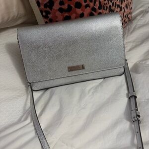 Kate Spade Kenzie Metallic Silver Crossbody Bag